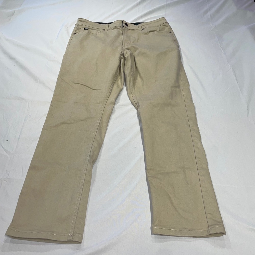 DKNY Stanton Slim Fit Khaki Pants Mens 34x30‎ Tan Stretch Chino Trousers